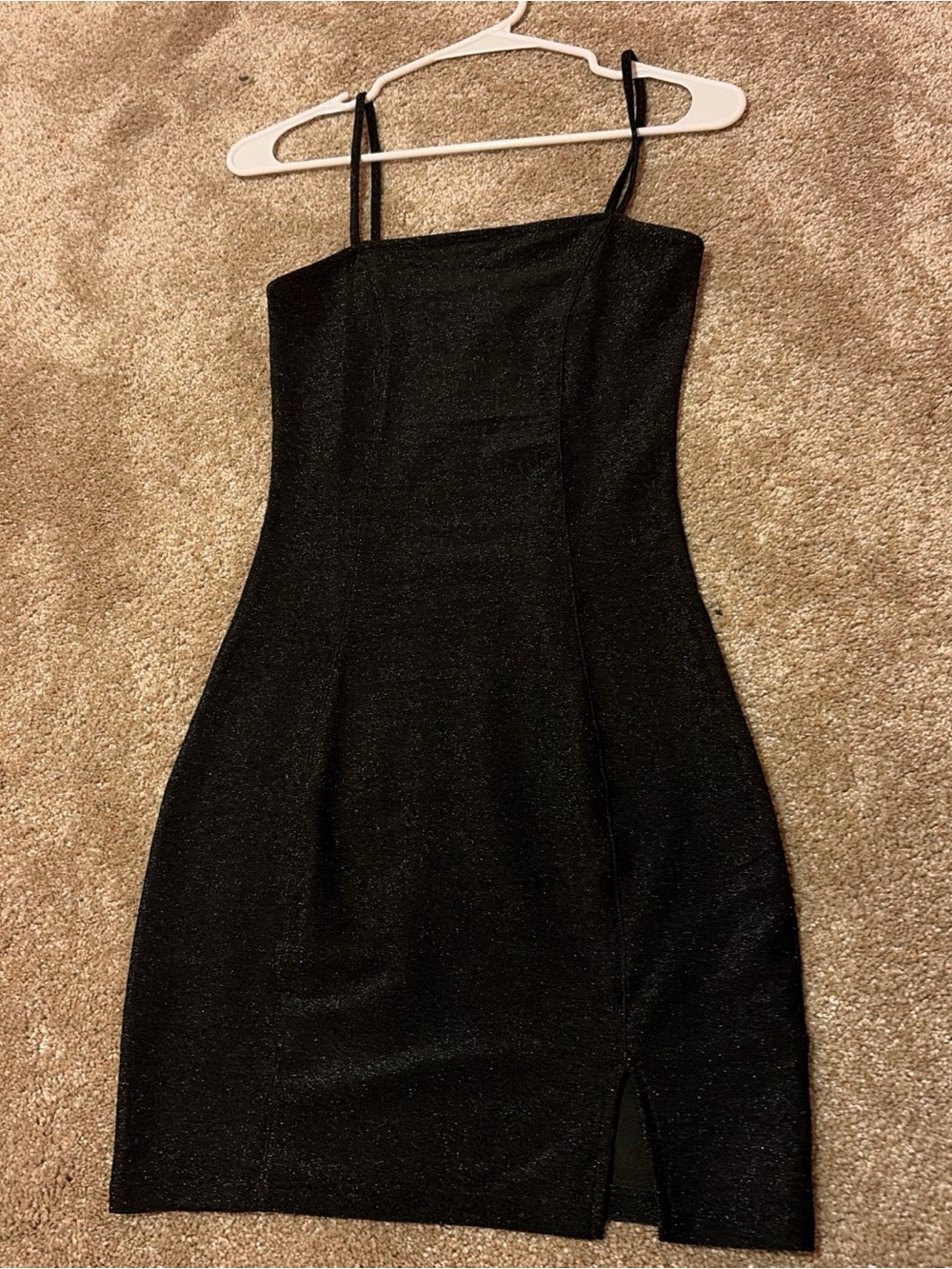 H&M Black Sparkle Mini Dress with Double Straps